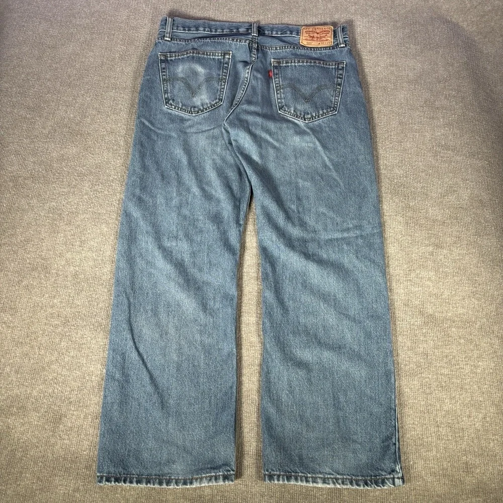 Levi's 505 Jeans Mens 35x29 Regular Fit Straight Light Blue Denim Cotton Y2K